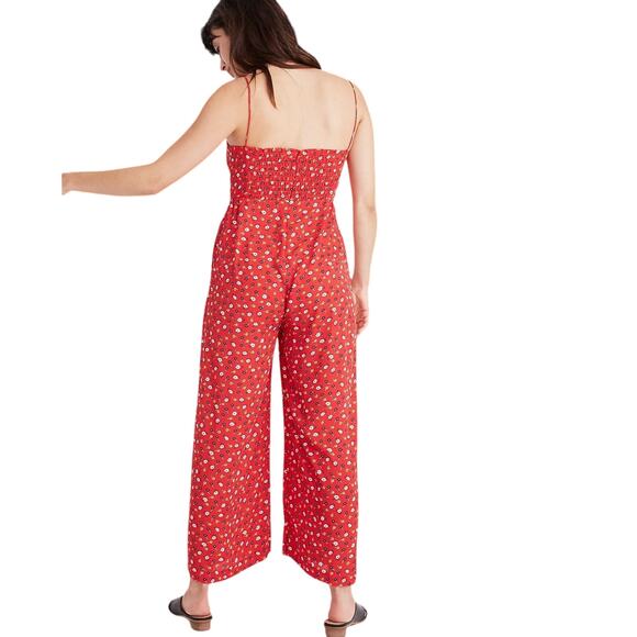 Madewell Ruched Wide Leg Jumpsuit in Prairie Posies, Size 6 - Picture 3 of 9